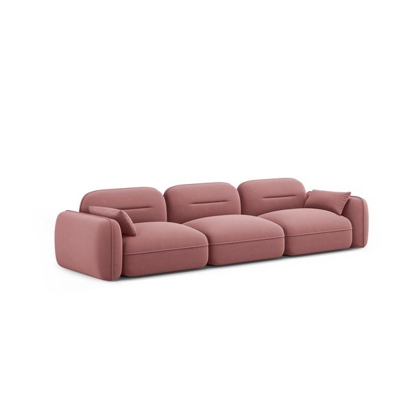 Rožnata žametna sedežna garnitura 320 cm Audrey – Interieurs 86-image-2