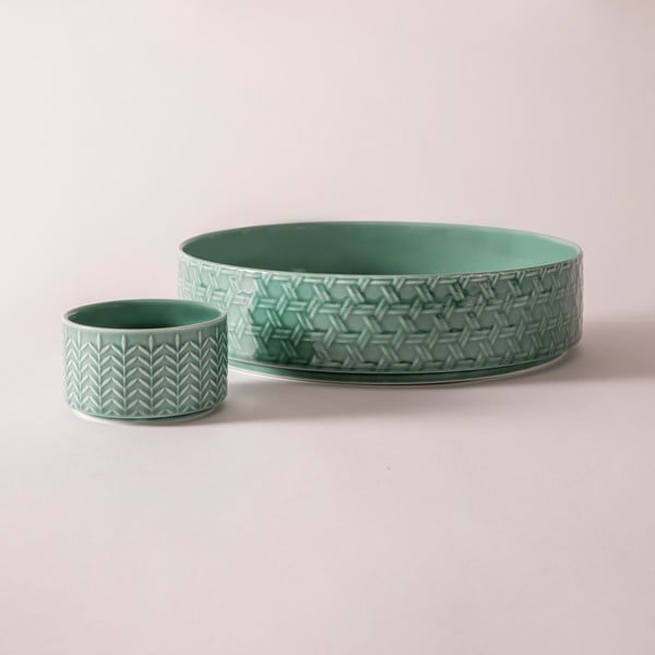Turkizne porcelanaste servirne posode v kompletu 2 ks ø 30 cm Heath Jade – Ladelle-image-2