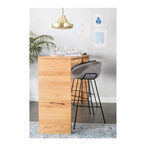 Sivi oblazinjeni barski stoli v kompletu 2 ks (višina sedeža 65 cm) Feston – Zuiver-image-1