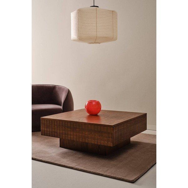 Temno rjava klubska mizica iz MDF plošč 90x90 cm Furuvik – Jotex-image-1