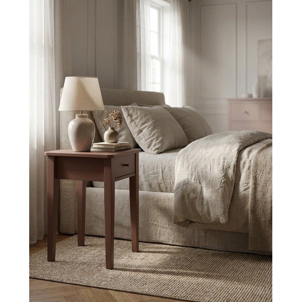 Nočna omarica v mat dekorju v barvi terakote Bart – Marckeric-image-1