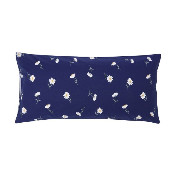 Komplet 2 modrih prevlek za okrasno blazino iz ranforce bombaža Westwing Collection Daisies, 40 x 80 cm-image-2