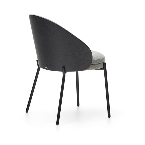 Črn/siv oblazinjen jedilni stol Eamy – Kave Home-image-4