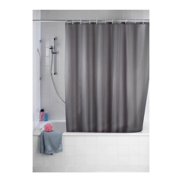 Siva zavesa za tuš s premazom proti plesni Wenko, 180 x 200 cm-image-1