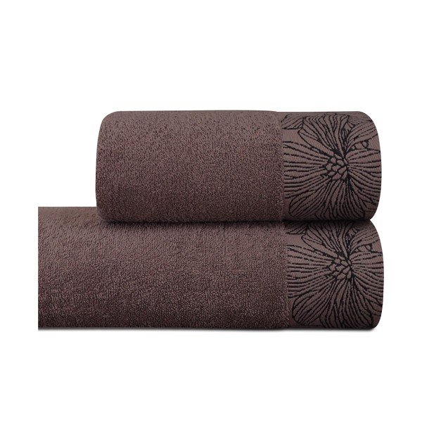 Rjava frotirna bombažna brisača 50x100 cm Valencia – My House-image-2