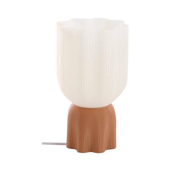 Bela/rjava plastična namizna svetilka (višina 27 cm) Camier – Jotex