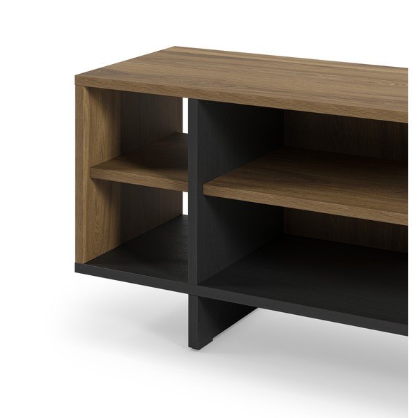 Črna/v naravni barvi TV omarica v hrastovem dekorju 160x44x36 cm Cequoia – Marckeric-image-4