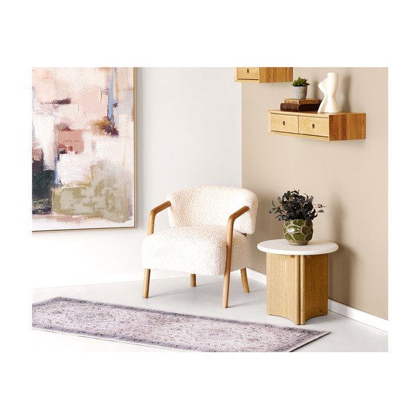 Polica iz masivnega hrasta v svetli naravni barvi 80 cm Luzern – House Nordic-image-2