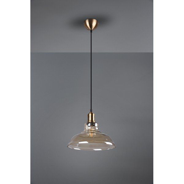 Medeninasta kovinska viseča svetilka s steklenim senčilom ø 28 cm Aldo – Reality-image-3