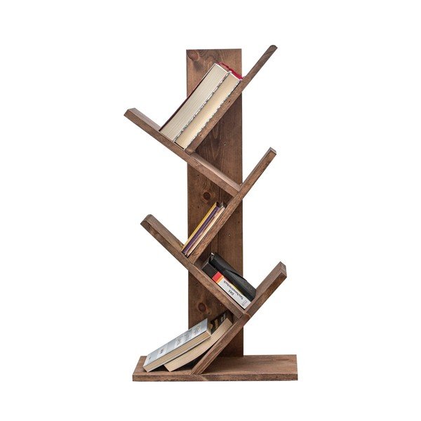 Regal v orehovem dekorju v naravni barvi 35x90 cm Cemo – Kalune Design