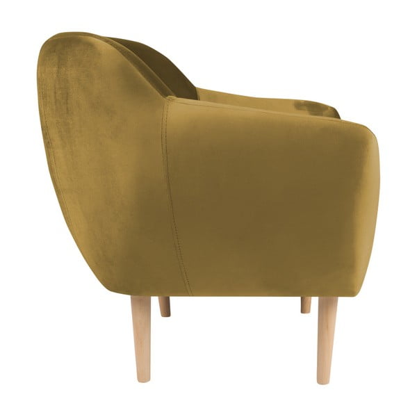 Gorčično rumen fotelj Mazzini Sofas Benito-image-4