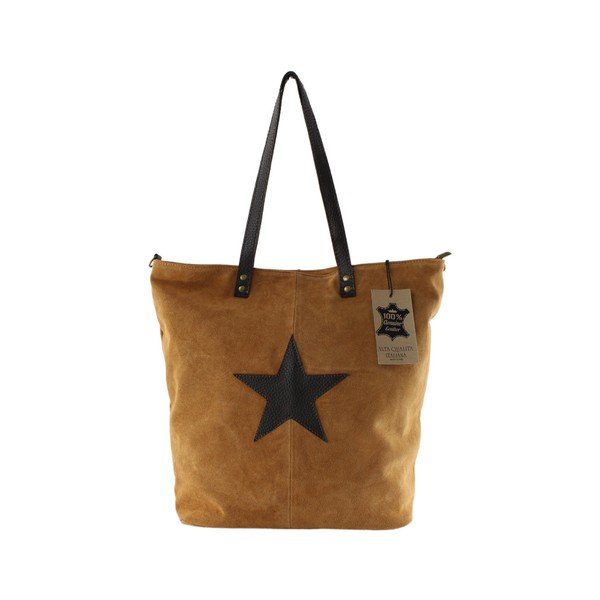 Konjak rjava usnjena torbica Chicca Borse Asterisco-image-2