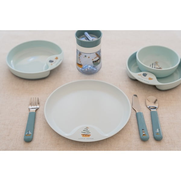 Svetlo zelen/srebrn otroški jedilni pribor iz nerjavečega jekla 3 ks Little farm – Mepal-image-4