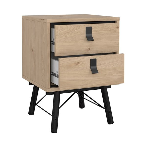 Nočna omarica v hrastovem dekorju v naravni barvi Ry – Tvilum-image-4