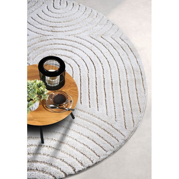 Bela okrogla preproga ø 160 cm Panglao New York White – Elle Decoration-image-2