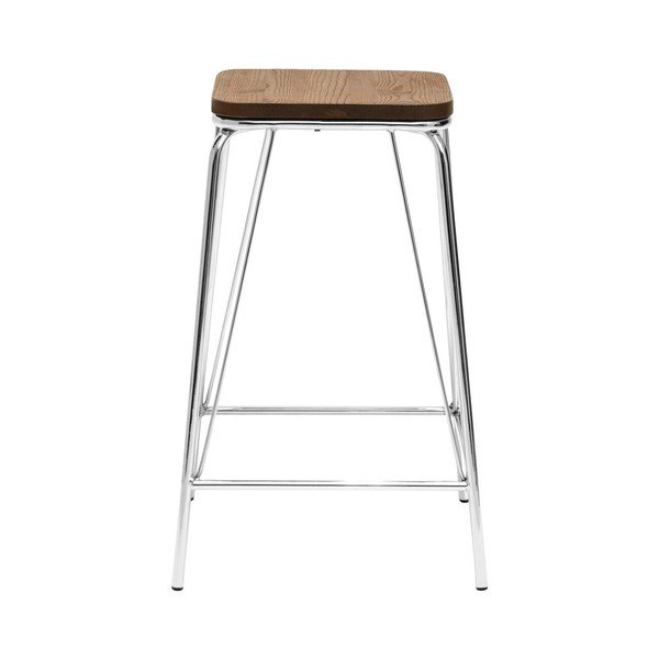 Stolček iz masivnega bresta v srebrni barvi/v naravni barvi District – Premier Housewares-image-2