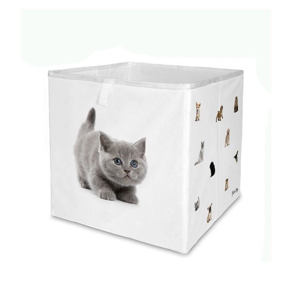 Bel tekstilni otroški organizator za igrače 32x32x32 cm The Cutest Ones – Butter Kings