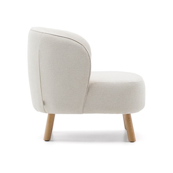 Kremno bel fotelj iz šenilje Ulit – Kave Home-image-3