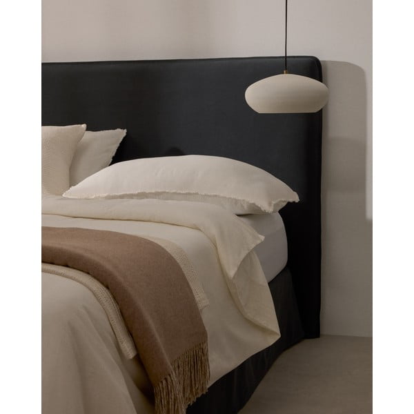 Antracitno sivo oblazinjeno vzglavje 180x118 cm Jaira – Kave Home-image-2