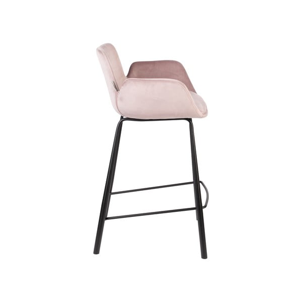 Svetlo rožnati žametni barski stoli v kompletu 2 ks 91,5 cm Brit – Zuiver-image-3