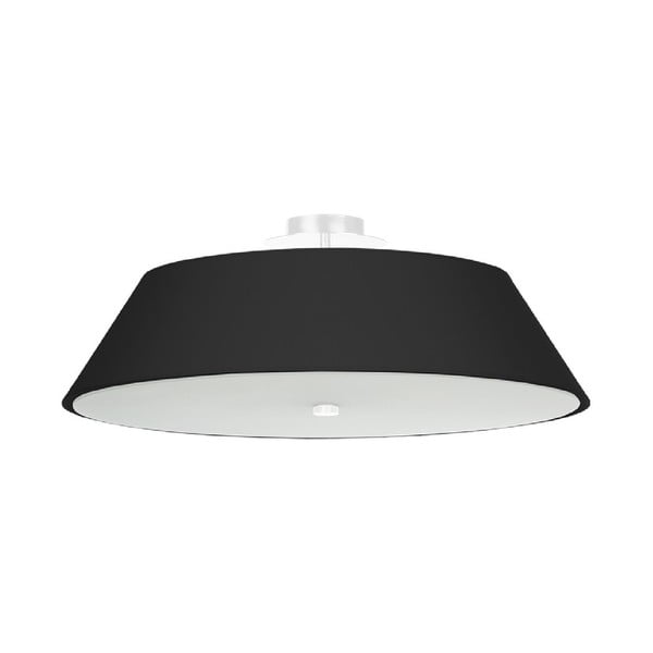 Črna stropna svetilka s steklenim senčnikom ø 60 cm Hektor - Nice Lamps