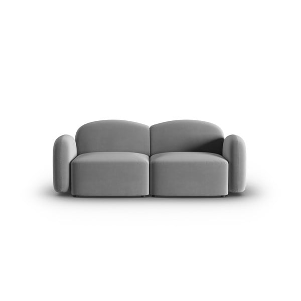 Siva žametna sedežna garnitura 194 cm Blair – Micadoni Home