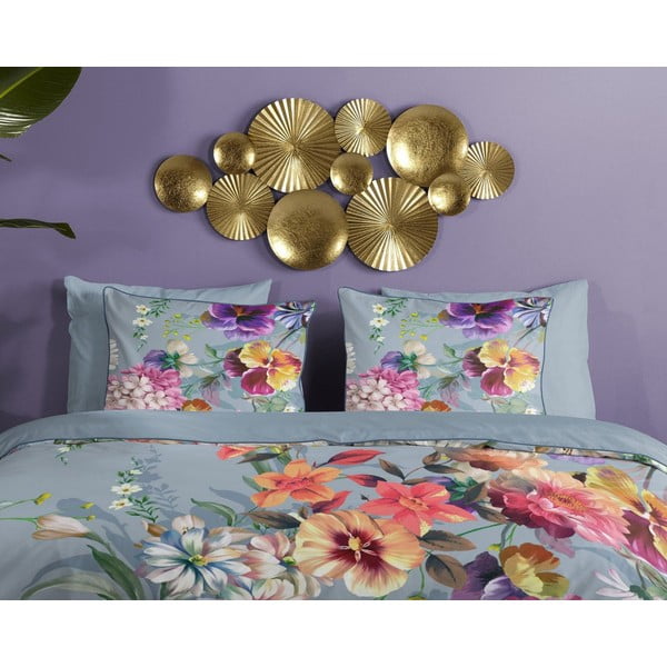 Siva posteljnina iz organskega bombaža Descanso Sunflower, 200 x 220 cm-image-2