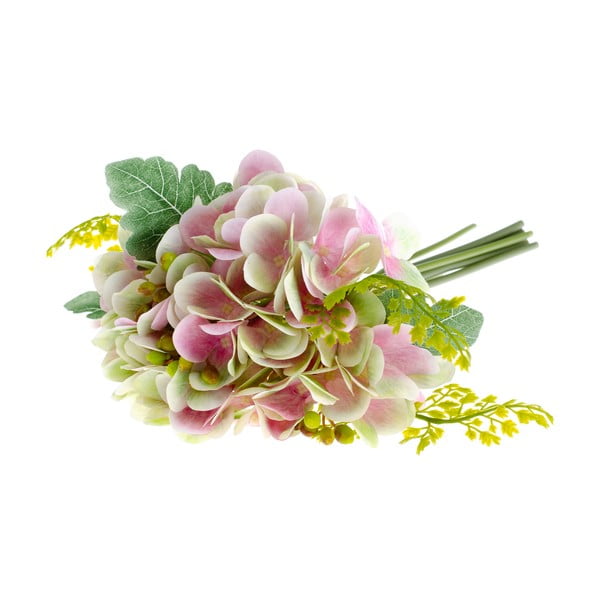 Roza umetno cvetje v stilu hortenzije z Daklsovo praprotjo