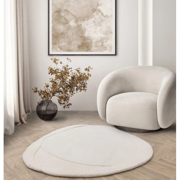 Bela volnena preproga 150x150 cm Olsen – Asiatic Carpets-image-1