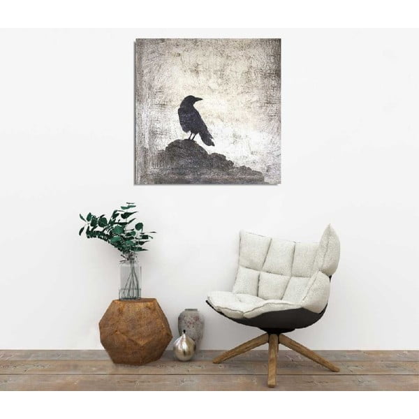 Stenska slika na platnu Black Bird, 45 x 45 cm-image-1