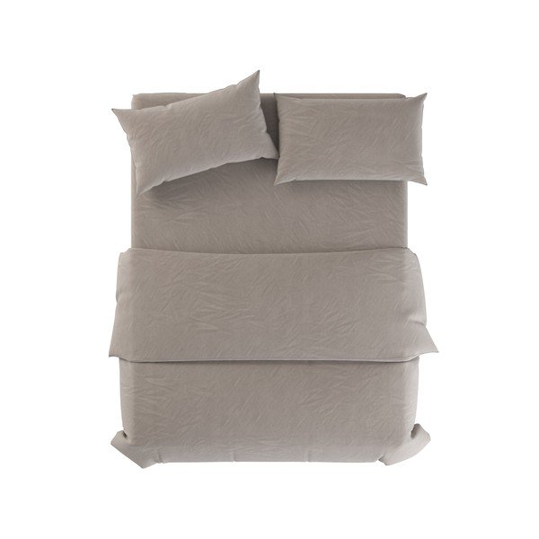 Svetlo sivo-sivorjava lanena posteljnina za zakonsko posteljo 200x200 cm Natural – Native Natural