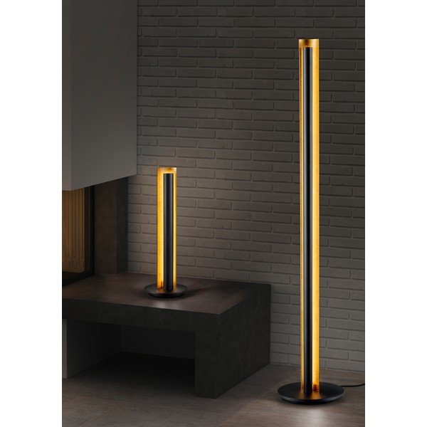 Črna LED zatemnitvena stoječa svetilka (višina 142,5 cm) Texel – Trio-image-3
