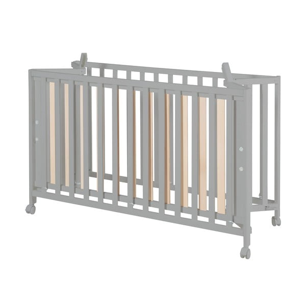 Siva zložljiva otroška posteljica na koleščkih 60x120 cm Fold up – Roba-image-2
