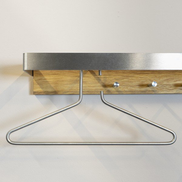 Kovinski stenski obešalnik v srebrni barvi/v naravni barvi Noa – Spinder Design-image-1