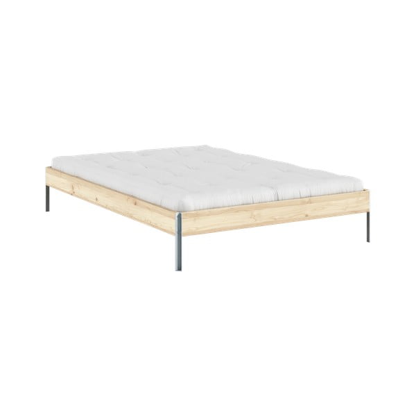 Zakonska postelja iz masivnega bora z letvenim dnom 140x200 cm v naravni barvi Core – Karup Design-image-3