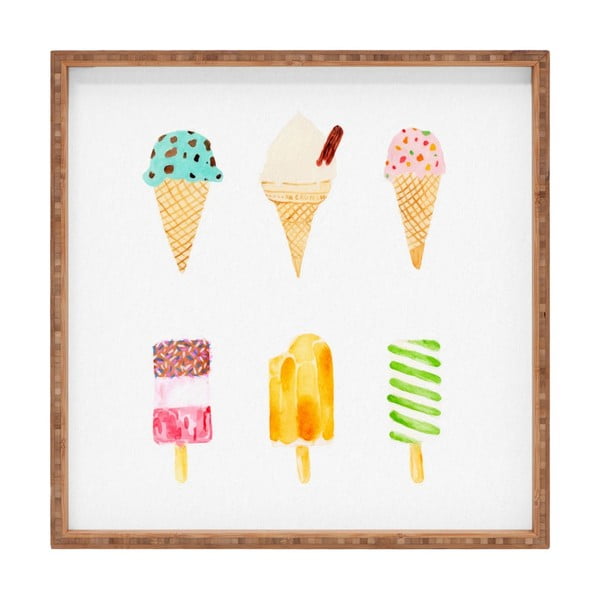 Lesen dekorativni pladenj za serviranje sladoleda, 40 x 40 cm