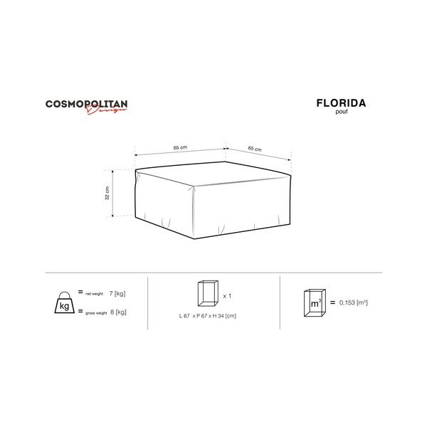 Zelen puf Cosmopolitan Design Florida, 65 x 65 cm-image-4
