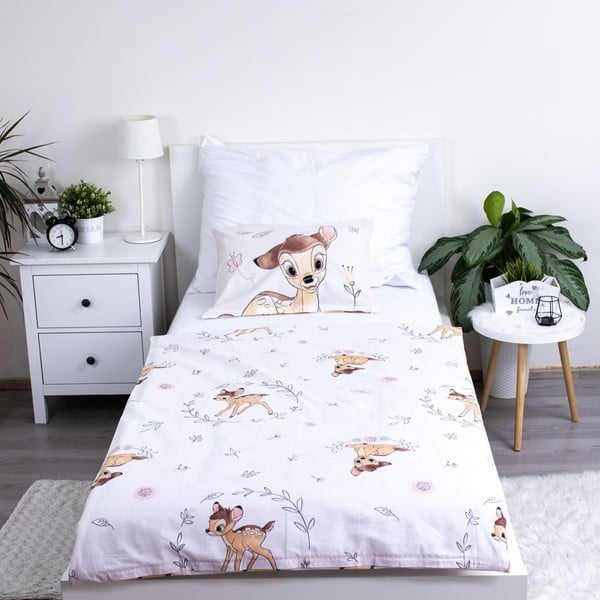 Bombažna otroška posteljnina za otroško posteljico 100x135 cm  Bambi "Beige" – Jerry Fabrics-image-2