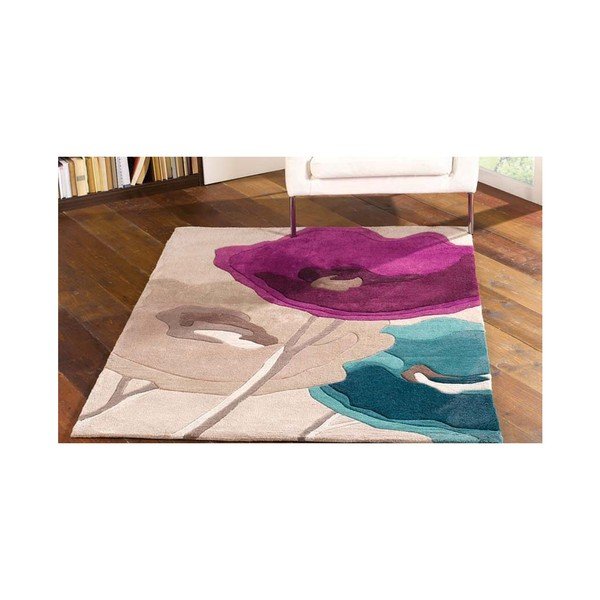 Preproga Makovi cvetovi Teal Purple, 120x170 cm-image-3