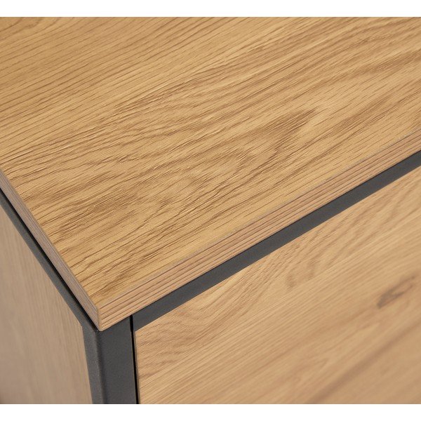 Komoda v hrastovem dekorju v naravni barvi 104,5x80x45 cm Cesura – Unique Furniture-image-3