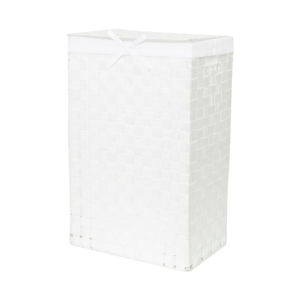 Bela košara za perilo s pokrovom Compactor Laundy Basket Linen, višina 60 cm-image-1