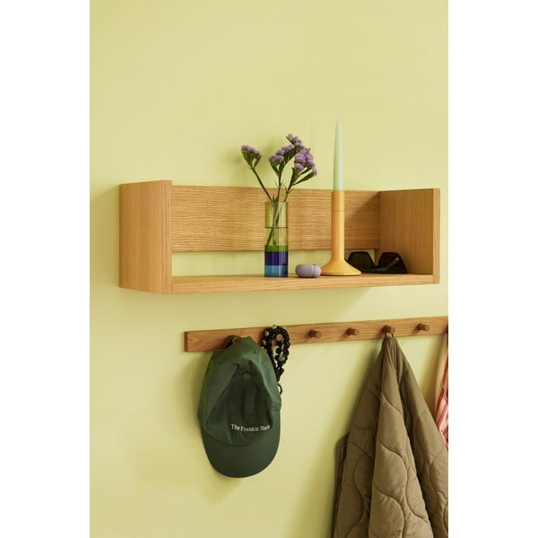 Stenski obešalnik v hrastovem dekorju 100 cm Cosplay – Hübsch-image-1