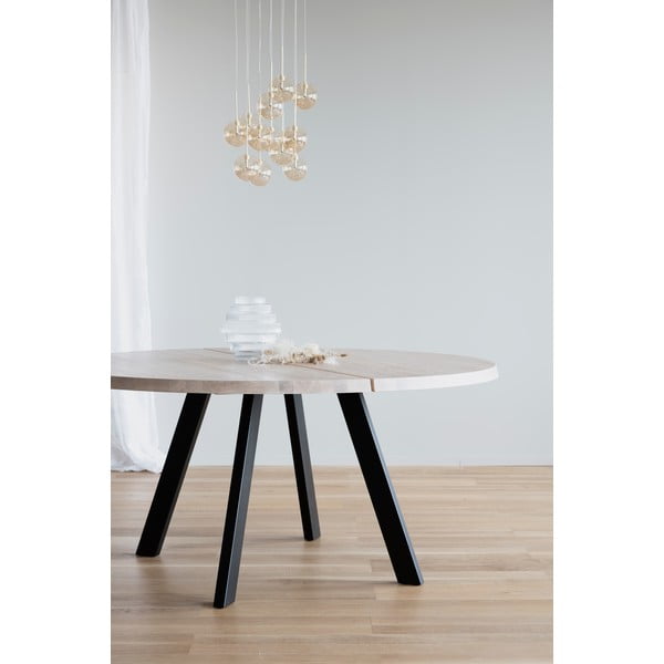 Okrogla jedilna miza iz beljenega hrasta Rowico Freddie, ø 160 cm-image-1