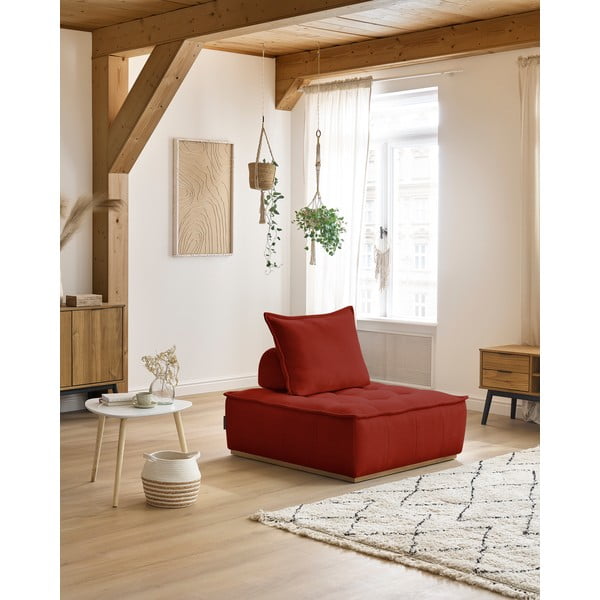 Opečnato oranžen fotelj iz šenilje Elisa – Bobochic Paris-image-1