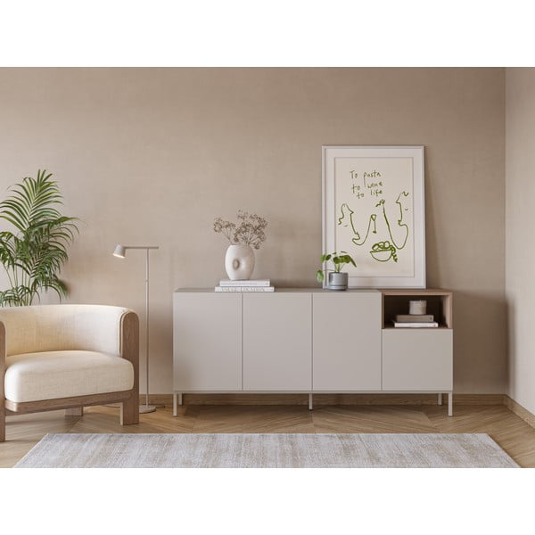 Kremno bela komoda 180x80 cm Cailin – Marckeric-image-1