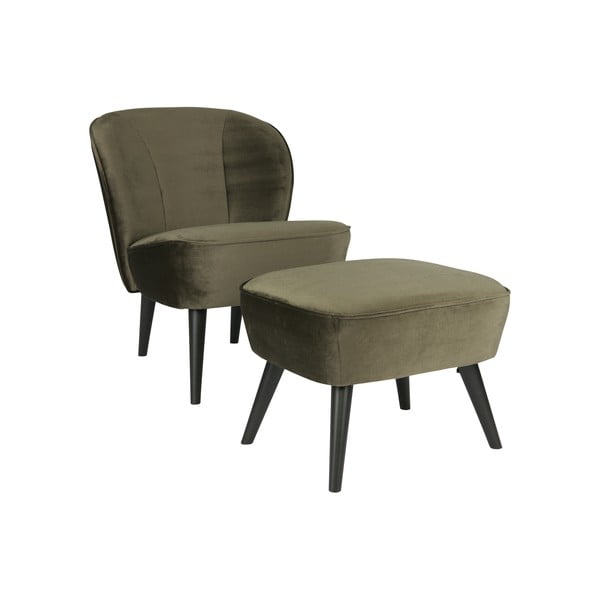 Olivno zelen tabure WOOOD Sara-image-1