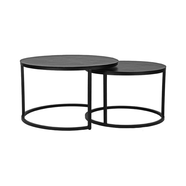 Črne kovinske okrogle mizice v kompletu 2 ks ø 75 cm Grand – LABEL51