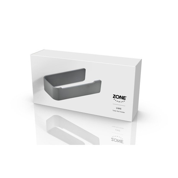 Sivo kovinsko stensko držalo za toaletni papir Ume – Zone-image-2