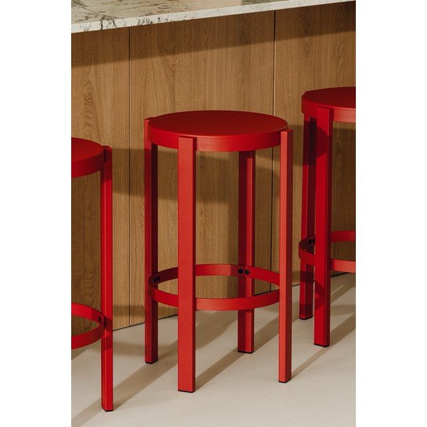 Rdeč jeklen barsko stol (višina sedeža 65 cm) Doon – noo.ma-image-1