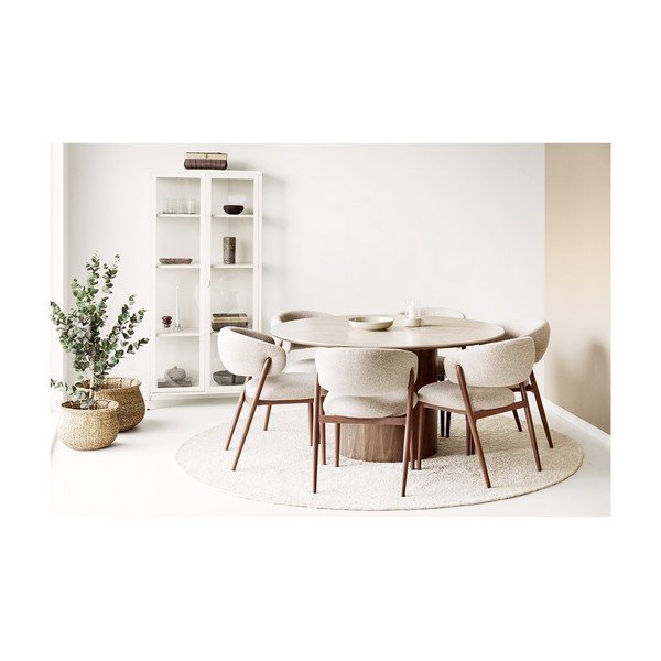Kremno bela jeklena vitrina 80x175x35 cm Brisbane – House Nordic-image-2